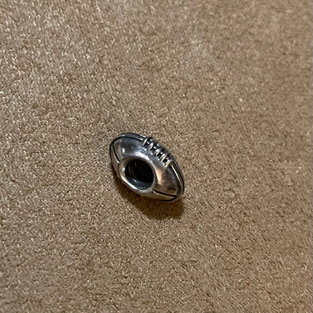 Authentic PANDORA Sterling Silver Football Charm Bead 790384 ALE 925
